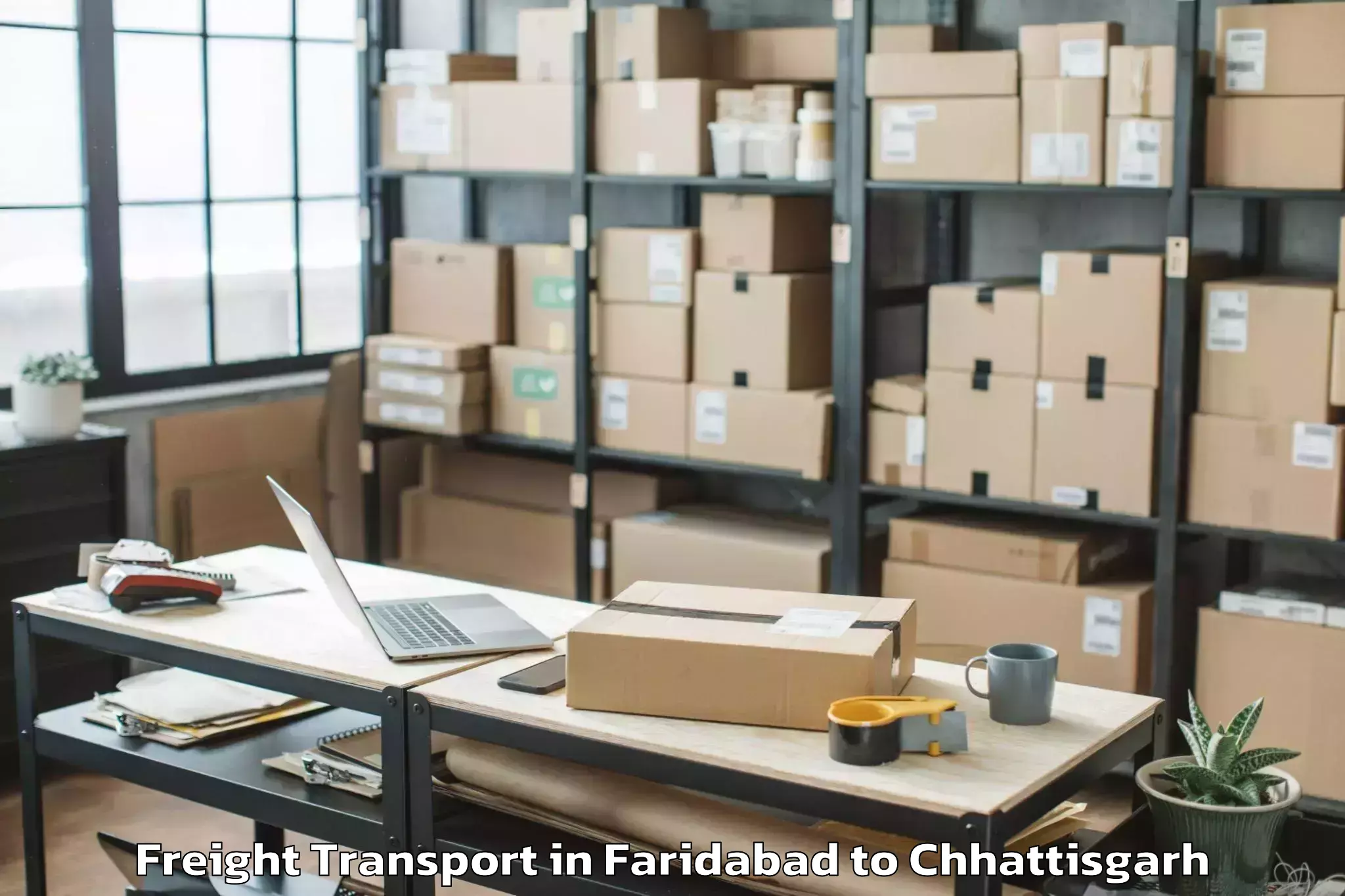 Top Faridabad to Bishrampur Freight Transport Available